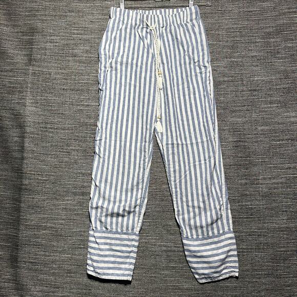 Faherty Pants Women's Size XS Blue Lucy Striped Pacific Beach Linen - Picture 1 of 13